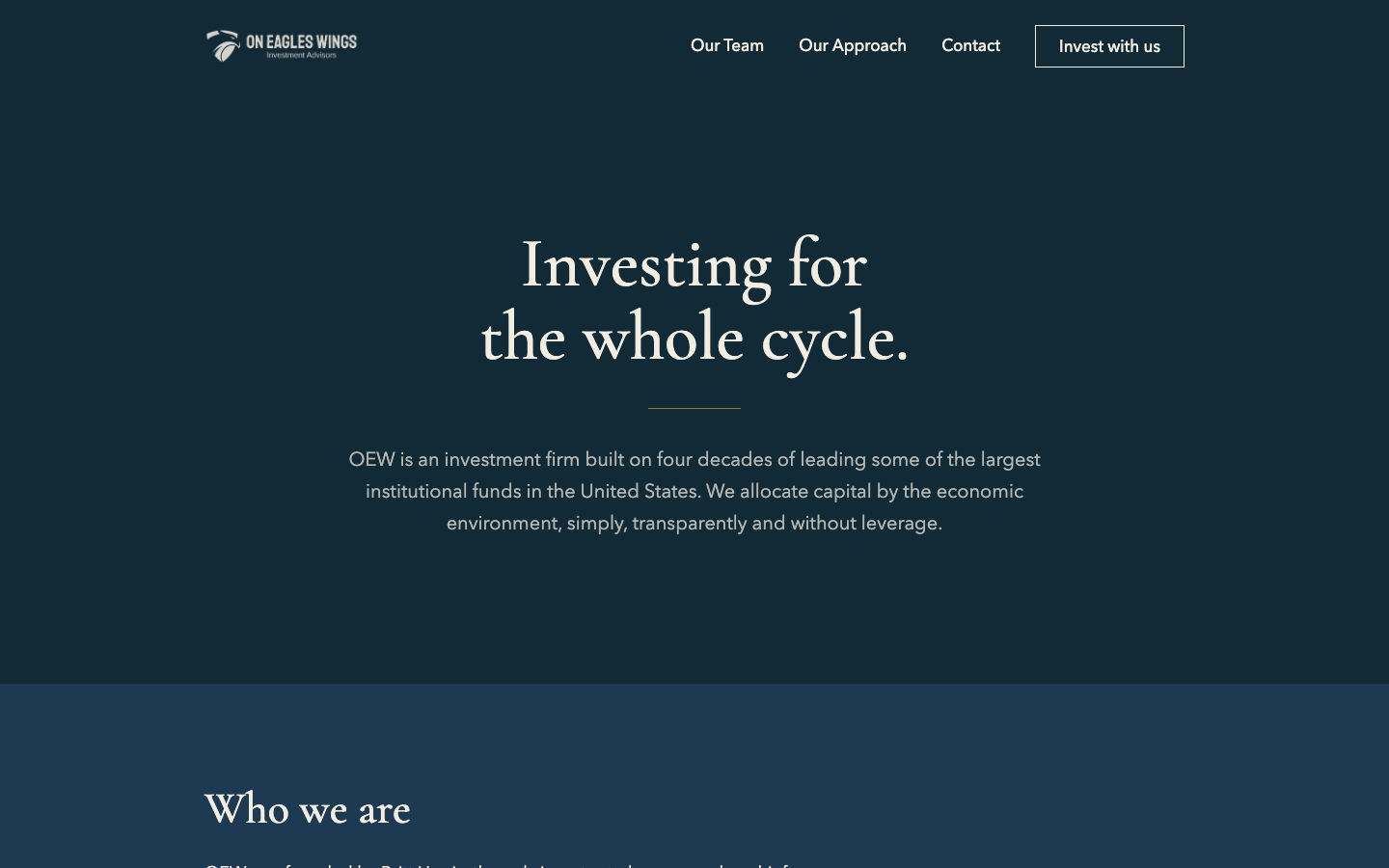 Direction B home page, desktop