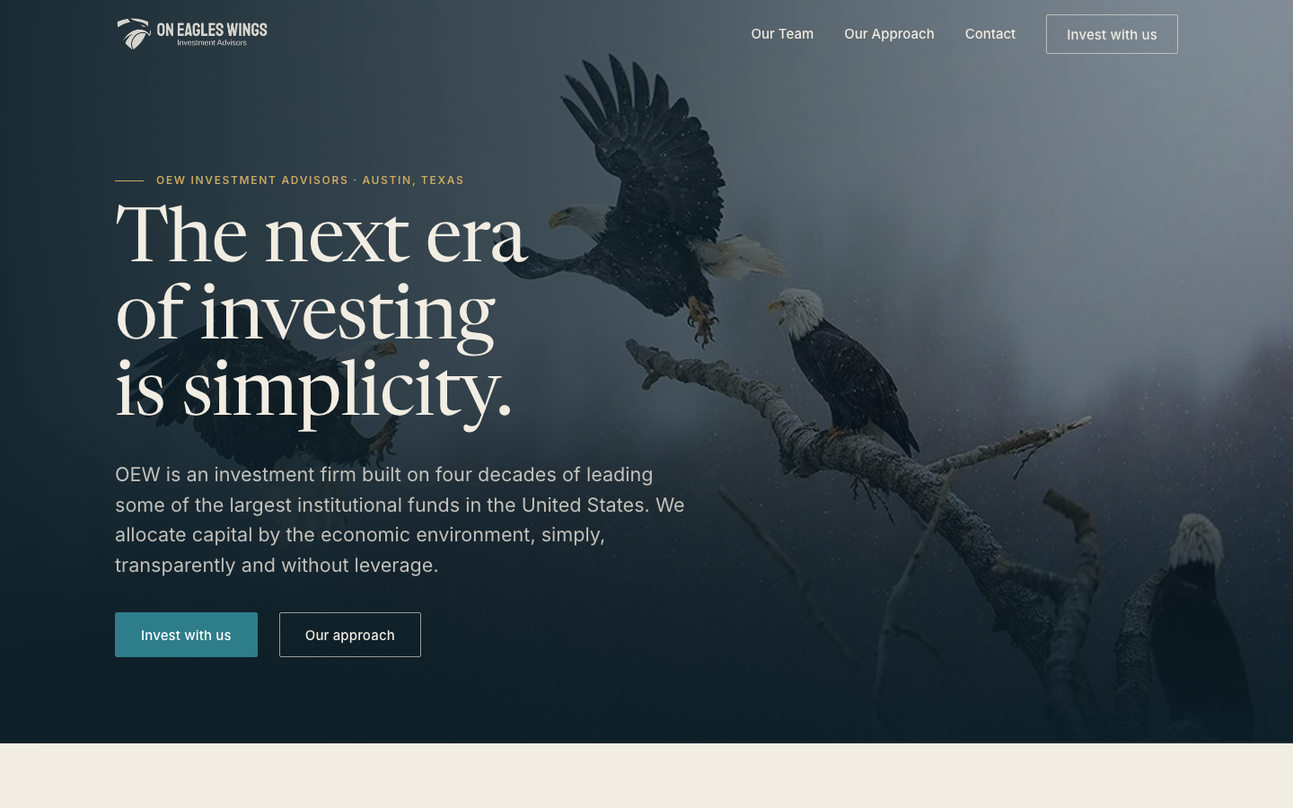Direction D home page, desktop